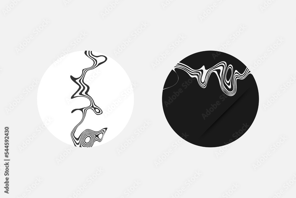 Poster abstract black and white striped elements and geometric shapes. abstract design element.