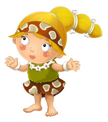 cartoon ancient girl character isolated illustration for children