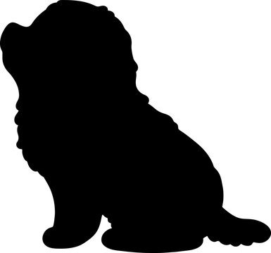 recommend clip art: Simple and adorable Maltese Silhouette sitting in side view