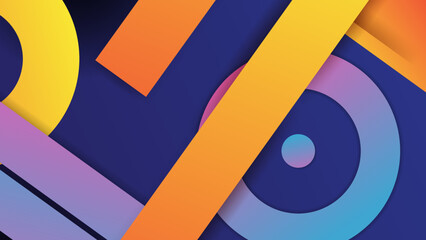 Abstract background with orange and blue gradient geometric shapes