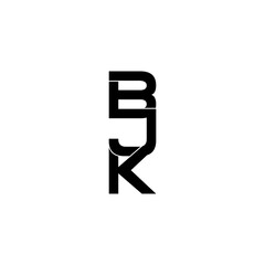 bjk letter initial monogram logo design