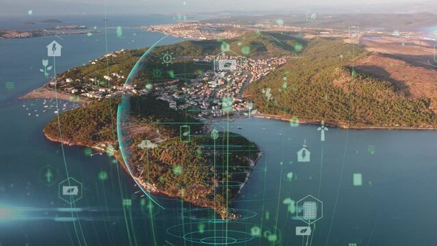 Environmental technology and innovation, for conserve the natural environment. Sustainable development green technologies futuristic planet earth. . High quality 4k footage