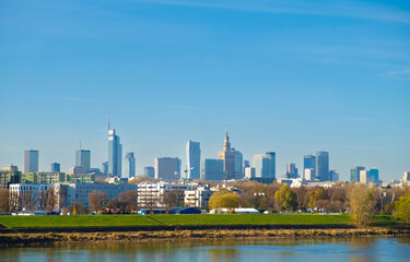 View of Warsaw. Cityscape. High quality photo