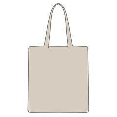 Plain cream tote bag mock up in vector form. This design can be used for product design, templates, postings on social media, product marketing, and others. Vector illustration and inspiration.