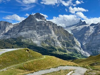 Fototapeta na wymiar Mountain Grindelwald First Switzerland Trekking Hiking