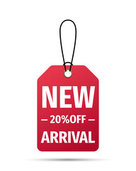 Christmas decorative label. New Year price tag. Winter sale design template.