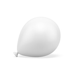 White cute balloon helium aero design greeting birthday entertainment realistic 3d icon