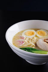 Ramen Japanese noodle isolated in black background
