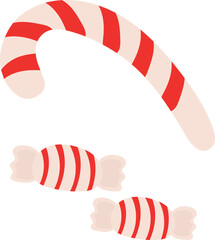 Christmas sweets and candies.Vector. Flat style.