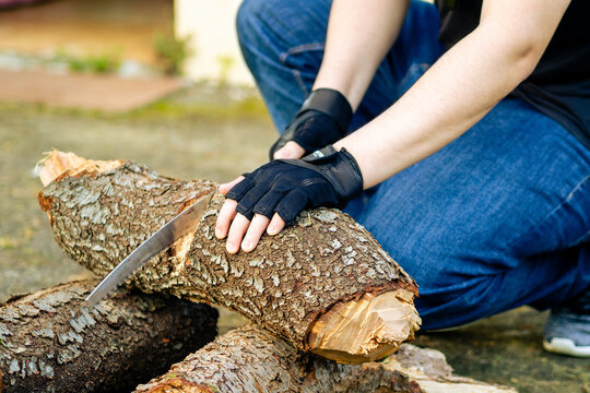 Serrando un tronco