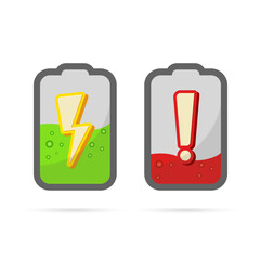 Charge battery presentation, charging presentation, electric battery icon.