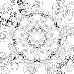 Floral mandala adult colouring book page. Mehndi flower for henna, mehndi, tattoo, and decoration. doodle ornament. outline hand draw illustration. colouring book page