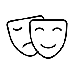 Theater Mask Icon Logo Design Vector Template Illustration Sign And Symbol Pixels Perfect