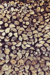 gelagertes brennholz