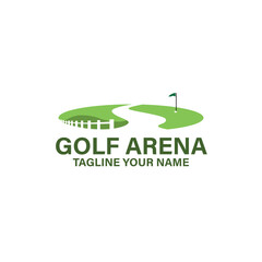Golf course logo design vector. illustration of golf course vector.