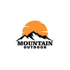 illustration of mountain landscape design logo vector