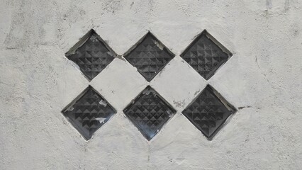 Abstract background of white wall with decorations for natural lightning