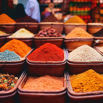 Various multicolored spices