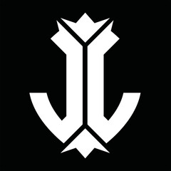 JJ Logo monogram shield leaf design template