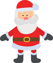 Christmas Santa Claus in full growth.Single element. Vector. Flat style.