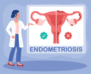 Doctor gynecologist talks about endometriosis, uterus and womens health.