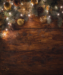 Christmas decoration on the wooden background - 544607219