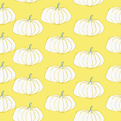 seamless pattern with pumpkins. illustration yellow