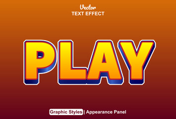 play text effect with graphic style and editable.