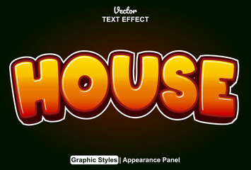 house text effect with graphic style and editable.