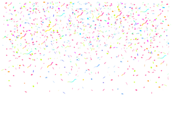 Colorful confetti isolated on transparent background.