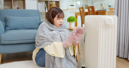 woman feel cold at home