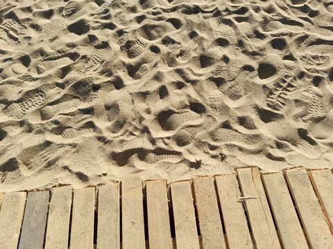 Boardwalk on a sand beach