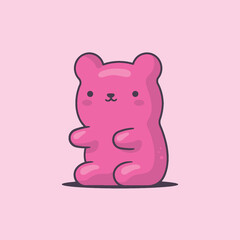Gummy bear kawaii cartoon character vector illustration