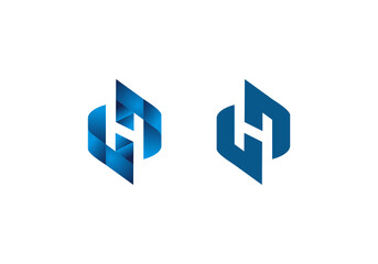 initial letter logo H 3D initial company icon business logo background illustration