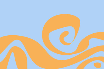 modern curvy orange lines on blue background