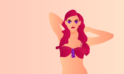 Beautiful, sexy young woman in a bikini.