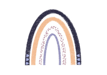 Boho rainbow with heart clipart..