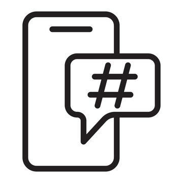 Hashtag Line Icon