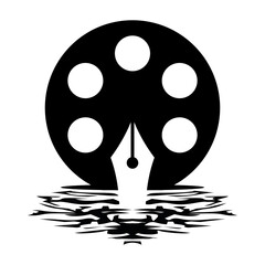 Simple logo silhouette writer director and film