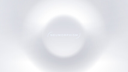 Neumorphic bright design with round shapes. Light, soft, clear and simple neo morphism vector illustration. Elegant abstract background with copy space for banner, poster, presentation.