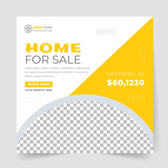 Trendy Editable real estate house sale and home rent advertising geometric modern square Social media post banner layouts set for digital marketing agency. Business elegant Promotion template