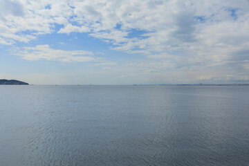 Seascape, blue Sky and sea water