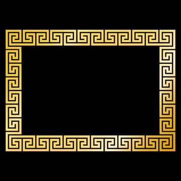 Greek gold frame border illustration jpeg image , png transparent background and vector eps file can edit color patterns 4