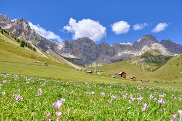 View of Fuciade Valley in the Dolomites