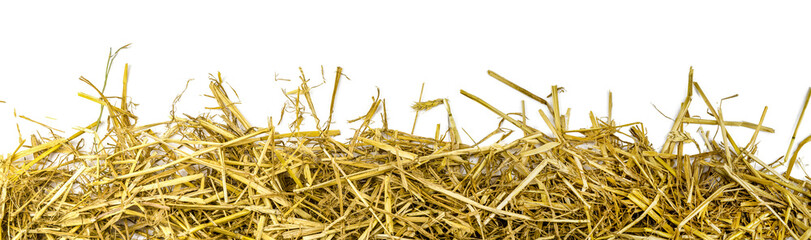 a bunch of straw as border, isolated on transparent background PNG file