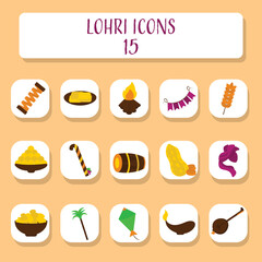 Colorful Lohri Icon or Symbol On Square Background.