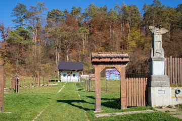 The wall of cries in Bezid county of Mures- Romania 09.11.2022 It is a monument built in memory of locals displaced by the Communist regime in the 80's to make room for an artificial accumulation lake