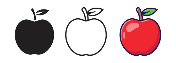 Apple fruit. Flat colors style simple icon design