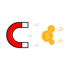 Money magnet vector design illustration. On white background.