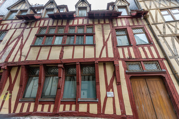 Old half timbered house in Rouen. Simone de Beauvoir a vécu ici, rue du Petit-Mouton, à Rouen (Seine-Maritime), dans les années 1930
